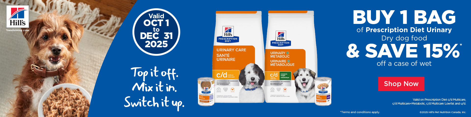 Picture for category HILLS: Get 15% off a Case of Urinary Wet Food with a Purchase of a Bag